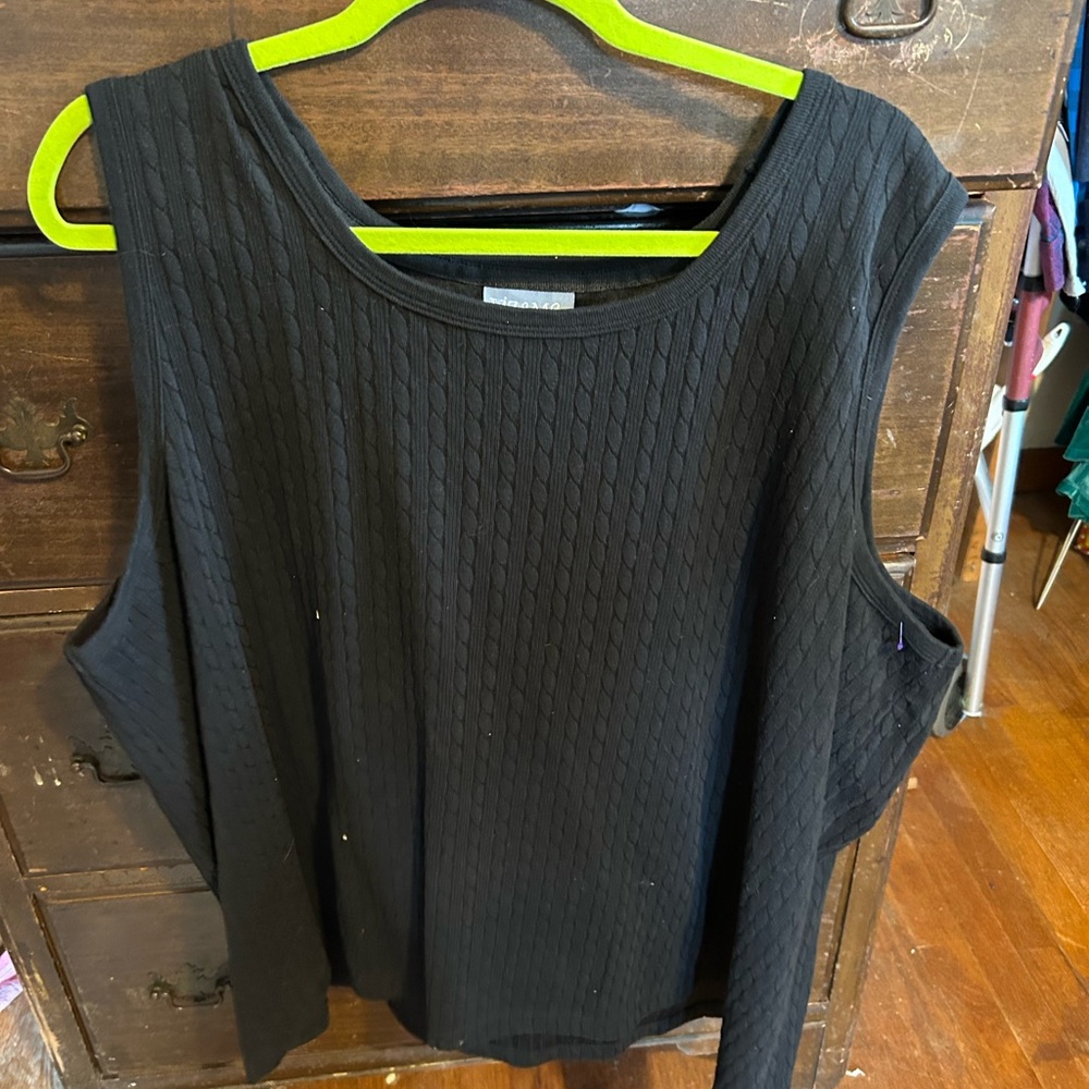 Liz & Me Black Knit Top